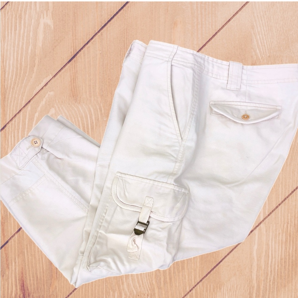 EUC Lauren Capri Cargo Pocket Cream Ralph Lauren Jeans Cotton 12